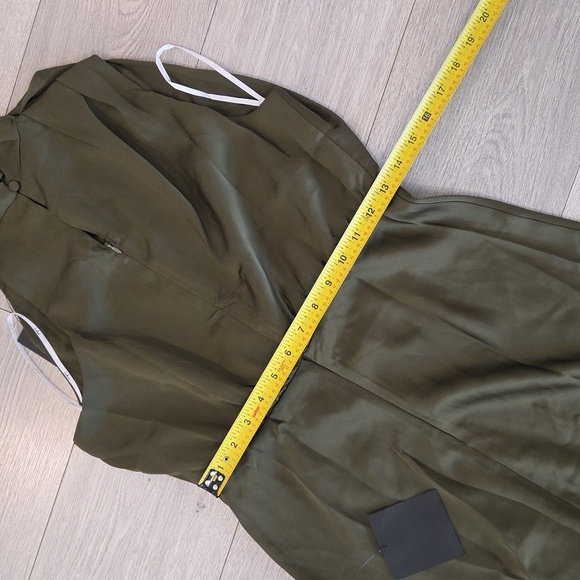 The Lulus Distinctive Charm Olive Green Satin Asymmetrical Maxi Dress - Picture 11 of 11